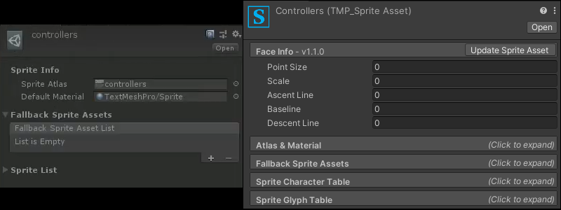 Changes in TMP_Sprite Asset